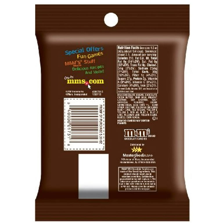 M&M'S Milk Chocolate Candy Peg Bag 5.3-Ounce (Pack of 12)