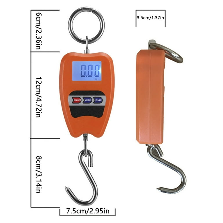 200 kg 441 Digital Hanging Scale Handheld Mini Crane Scale with Hooks for  Farm Hunting Fishing Outdoor kg/Lb/n