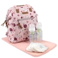 thumbnail image 3 of Baby Essentials Super Cooler Main Frame Dual Zipper Closure Diaper Bag Backpack Tote with Matching 6-Ply Changing Pad, Insulated Bottle Pocket and Stroller Straps in Floral Rose, 3 of 5