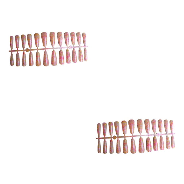 Seitruly 24 piezas de uñas artificiales Extra Long Press on Full Wrap Gradient Puntas de uñas postizas para mujeres niñas gradiente black05 Type5 NO5 Seitruly CBP456258