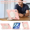 thumbnail image 3 of Case for iPad Air 13 (2026 M4/2025 M3/2024 M2)/iPad Pro 12.9 inch (2022/2021/2020/2018), 360 Degree Rotating Hand Grip Shockproof Cover with Shoulder Strap, Cherry Pink, 3 of 7