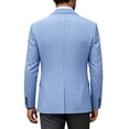 thumbnail image 3 of KeShDi Sport Coats for Men Work Light Business Trendy Plaid Suit Banquet Suit Jacket Blue S, 3 of 8