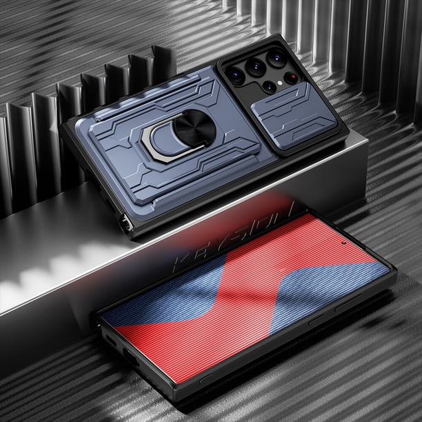 KEYSION-funda a prueba de golpes para Samsung S22 Ultra, 5G, S23 +, S21 FE, Note 20, bolsa de tarjeta, protección de cámara, funda de teléfono para Galaxy A54, A14 QYM unisex
