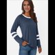 thumbnail image 5 of Camisetas de Larga para Mujer, Camisetas Casuales con Cuello Redondo y Bloques de Color, Ropa de Moda de Otoño, Conjuntos Modernos Azul XL, 5 of 8