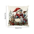 thumbnail image 6 of Snowman Christmas Throw Pillow Cover 18x18 Inch, Festive Red and Blue Holiday Decor Pillowcase with Snowman Scene for Sofa Cushion C, 6 of 6