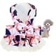 thumbnail image 1 of Dinheiro Vestido de Perro Conjunto de Arnés y Correa para Perros Pequeños Pajarita Floral Vestido de Cachorro de Niña Transpirable Lindo Princesa Vestidos de Perro Primavera Verano Ropa para Gatos, 1 of 5