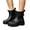 Black, variant on Womens Rain Boots Round Toe Solid Color Waterproof Garden Shoes Short Ankle Boots Slip-Resistant Kitchen Fishing Shoes