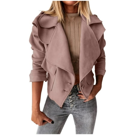 

Women Coat Women s Popular Fall and Winter Long Sleeved Lapel Deerskin Button Jacket Women s Classic Casual Hooded Denim Jacket Womens Classic Long Puffer Jacket with Hood Plus