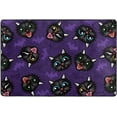 thumbnail image 4 of SKYSONIC Black Cats Bats Non-Slip Area Rug, Purple Halloween Floor Carpet Comfort Floor Mats Decor for Indoor Front Porch,Living Room, Bedroom,Kitchen,72"x48", 4 of 7