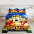thumbnail image 2 of Homewish Kids Teens Football Soccer Basketball Baseball Print Bedding Comforter Set 2pcs,Sport Theme Twin Comforter Sets Microfiber,Ball Gamer Breathable Bedding Set,Microfiber Bedroom Decor, 2 of 8