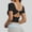 Black backless crop top women a1, variant on Women's Summer Backless Crop Top Round Neck Short Sleeve Slim Fit T-Shirt Casual Workout Tee Shirts Fashion Solid Color Tops, Coffee 2XL