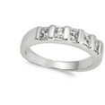 thumbnail image 4 of White Cubic Zirconia Men's Wedding Ring .925 Sterling Silver Band Jewelry Female Male Unisex Size 6, 4 of 4