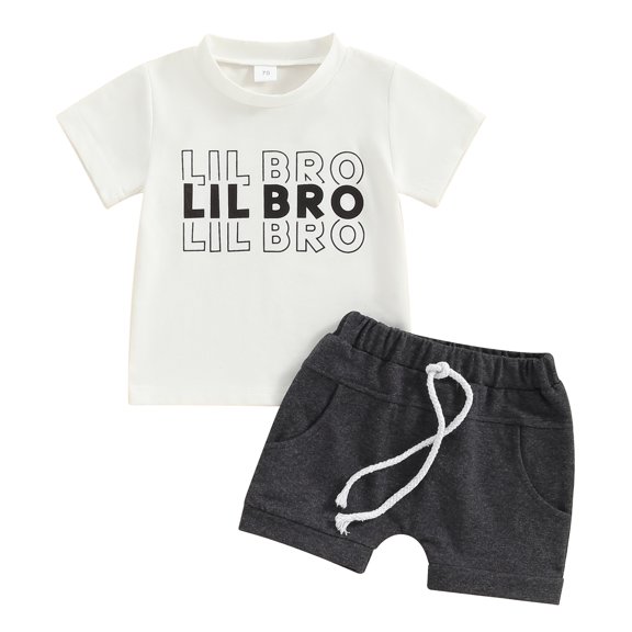 Bagilaanoe 2pcs Newborn Baby Boy Girl Shorts Set Short Sleeve Letter Print T Shirt Tops Shorts 6M 12M 18M 24M Infant Casual Summer Clothes