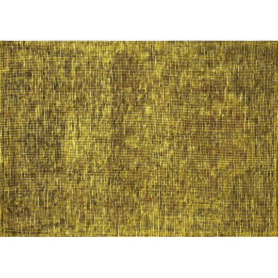 Ahgly Company Machine Washable Indoor Rectangle Persian Yellow Traditional Area Rugs, 7' x 9'