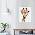 thumbnail image 3 of Jrxy Baby Watercolor Animals Floral Wall Art Prints 16x20in Tiger Elephant Zebra Giraffe with Wreath on Head Woodland Safari Animals Posters for Kids Rooms Nursery Decor Art 16x20 in, 3 of 4