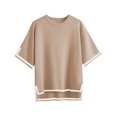 thumbnail image 5 of Weardear Womens Knit Short Sleeve Summer Tops Solid Color Pullover Sweater Basic Crew Neck Casual Blouses, 5 of 6
