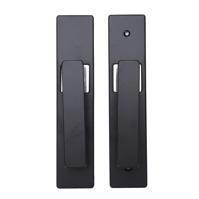 Keyed Entry Door Lock Lever, Matte Black Interior Entry Door Handle with Lock and Key, Silent Aluminum Alloy, Fluently Open and Close
