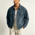 thumbnail image 5 of Hvogkswy Vintage Washed Jean Jacket Men Long Sleeve Button Denim Jackets Lightweight Work Jean Jacket Coat with Pockets, 5 of 7