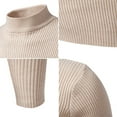 thumbnail image 5 of ZCFZJW Men's Turtleneck Sweater Slim Fit Turtle Neck Sweater for Men Lightweight Ribbed Knitted Long Sleeve Pullover Sweater Thermal Sweater Beige XL, 5 of 7