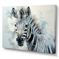 thumbnail image 2 of Designart "Zebra Color Pop In Black And Blue II" Animals Zebra Wall Art Prints, 2 of 7