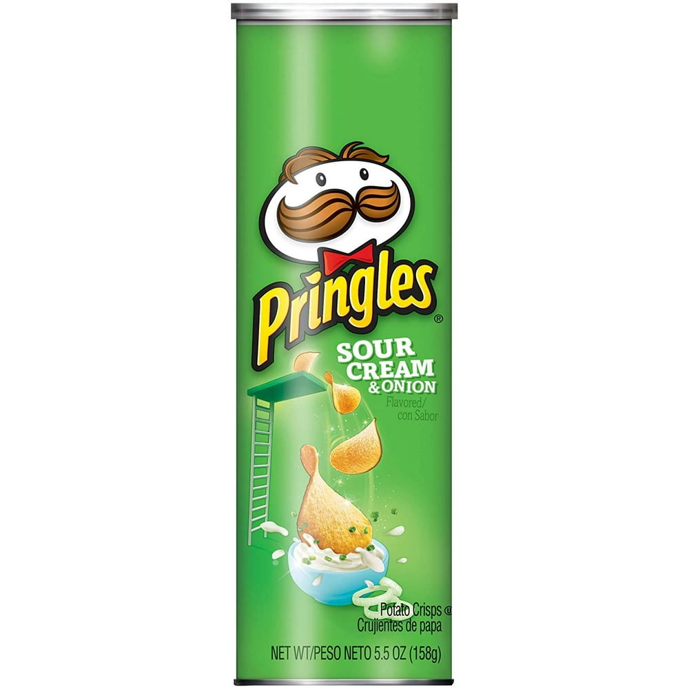 Pringles Sour Cream & Onion Potato Chips 5.5 oz Cans Pack of 2