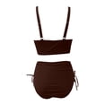 thumbnail image 3 of HAIJIE Women's Ruffle Shape Swimsuits 2026 with Boho Trim 4 Way Comfortable Swimwear for Wife Girlfriend Beach Towel Wrap Skirt (Coffee,M), 3 of 4