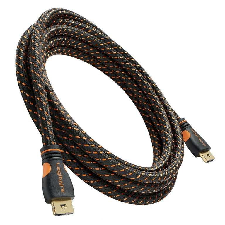 LegitWire 10 ft 4K High Speed HDMI Cable - 18Gbps HDMI 2.0 (4K @ 60hz HDR  UHD 4:4:4 Chroma) - Ethernet - Locking Head - Deep Color Ultra HD with ARC,  3D, HDCP 2.2, 28AWG, Gold Plated 