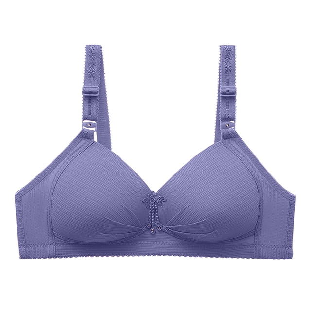 Bra Wireless Women Padded Bra Feature V-Neck Balconette Bra Style W-959 Blue L