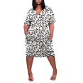 thumbnail image 1 of Gibobby Vestido de verano casual para mujer Vestido con cuello en V y estampado floral de manga corta informal de verano para mujer Boho Beach Mini Swing Sundr(Blanco,G), 1 of 5