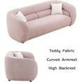 thumbnail image 6 of Williamspace 90.6" Modern Velvet Curved Sofa Couch,Luxury Boucle Fabric Sofa with 2 Throw Pillows for Living Room Apartment,Pink, 6 of 9