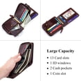 thumbnail image 4 of SCHLATUM Genuine Leather Wallets for Men with Zipper RFID Blocking Large Capacity Retro Mens Wallet, Brown, 4 of 7