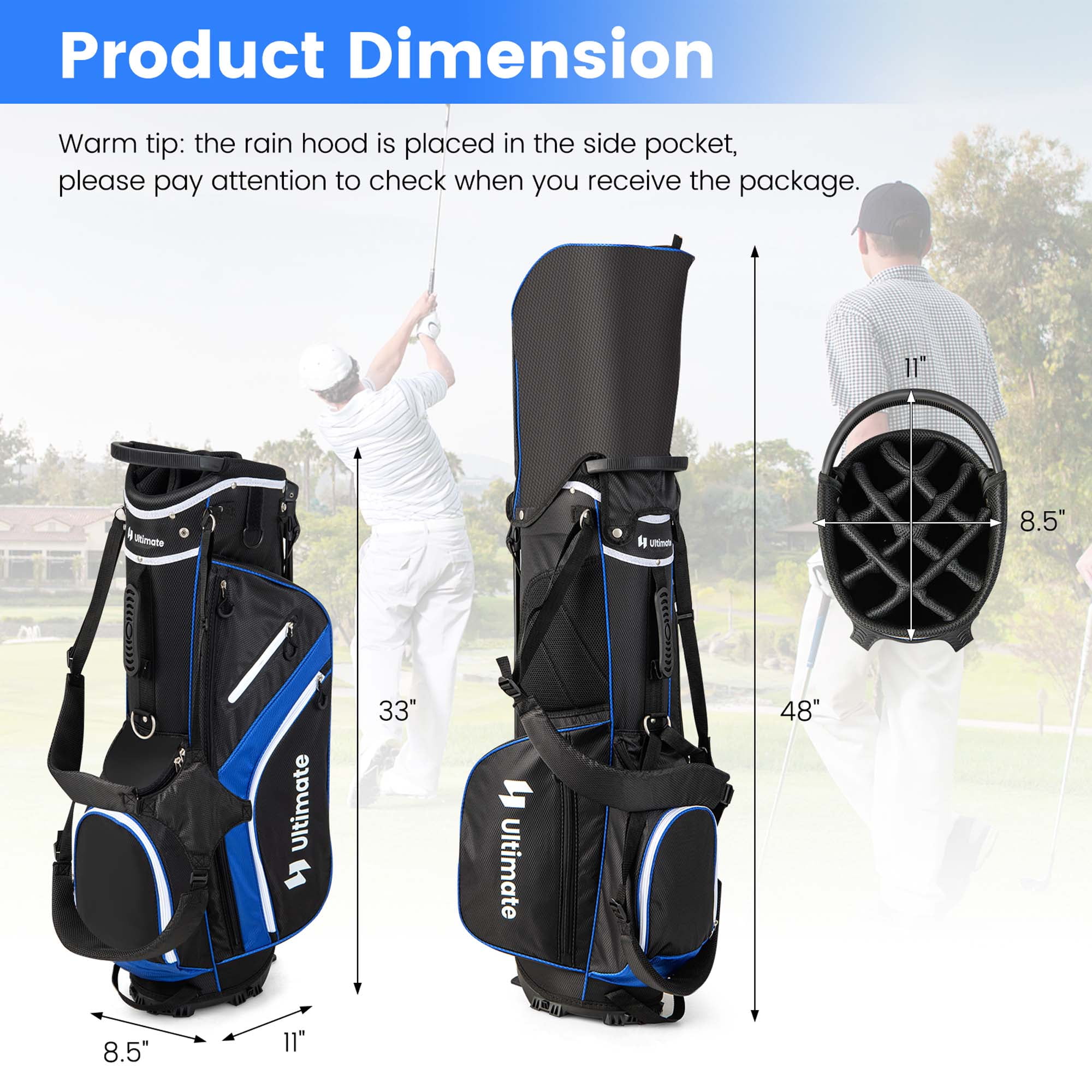 Taylormade Stand Golf Bag Blue retailer White Gray + rain cover