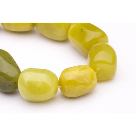 - Irregular Square Olive New Jade Beads Semi Precious Gemstones Size: 20x14mm Crystal Energy Stone Healing Power for Jewelry Making