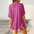 thumbnail image 4 of Meichang Summer Cardigan for Women Basic Solid Half Sleeve Kimono Cardigans Soft Loose Fit Open Front Cardigans Casual Cover Up Tops with Pockets Hot Pink L, 4 of 8
