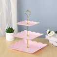 thumbnail image 5 of 2 Pcs Square 3-tier White Cupcake Stand Dessert Plates Stand, 5 of 5