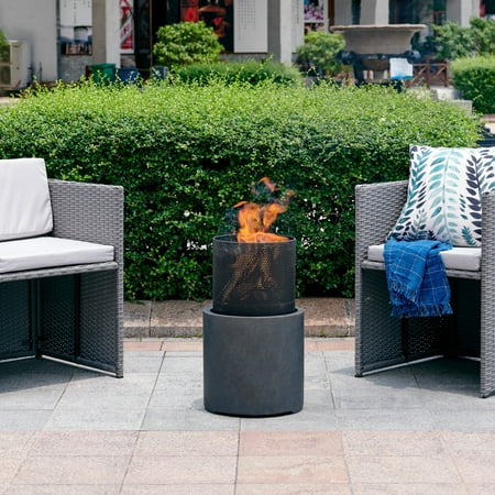 Danya B. 22" Wood Burning Faux Stone Fire Column