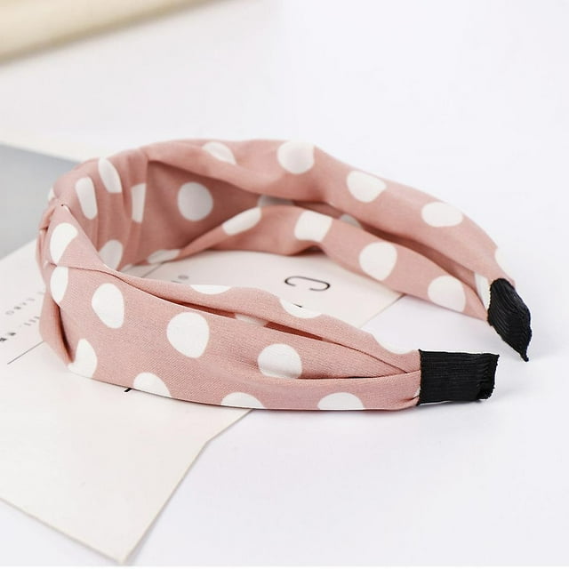 Diadema HUOGUO Fashion Low Knot Dot para mujeres y niñas