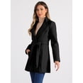 thumbnail image 3 of INSPIRE CHIC Manteau Trench Long Classique d'Hiver pour Femme à Col Montant avec Ceinture à Nouer, 3 of 7