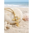 thumbnail image 3 of TANGPOET Dolphin Cross Necklace for Women Dainty 14K Gold Baptism Gifts, 3 of 5