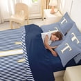 thumbnail image 4 of Erosebridal Letter T Kids Twin Bedding Sets 7-Piece, Modern Abstract Bedding Comforter Set, Blue Reversible, 4 of 7