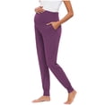 thumbnail image 2 of PIWHJQK Maternity Jogger Pants Over The Belly Maternity Solid Yoga Jogger Pants High Waist Support Comfortable Loungewear Pants, 2 of 6