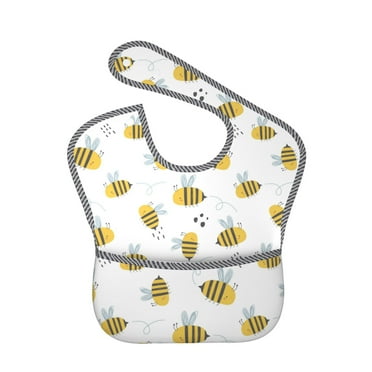 Lukts Bee for Toddler Adjustable Waterproof Bibs, Feeding Bibs Drool Bibs Suitable for Baby Boys and Baby Girls