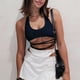 thumbnail image 4 of Camiseta sin espalda para mujer, camiseta negra con cuello halter y entrecruzamiento, camiseta con cuello halter de primera calidad, 4 of 9