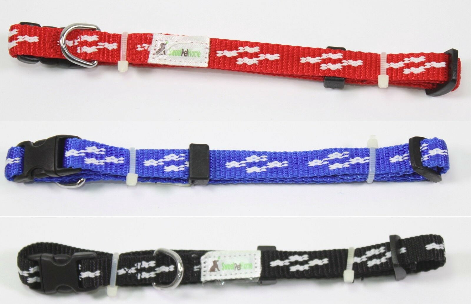 10" to 16" Inch Adjustable Solid Cross Nylon Collar Small ~ Medium Sized Dogs Assorted CL0036