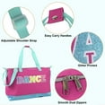 thumbnail image 4 of MADISON & DAKOTA Girls Dance Duffle Bag for Ballet, Dance, Dancewear, Clothing, Dresses, Skirts, Tutus, Tights, Stockings, Shoes and Accessories in Pink & Blue with Glitter and Tote Straps, 4 of 8