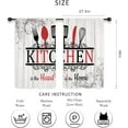 thumbnail image 5 of Rustic Country Farmhouse Kitchen Curtains Short Small Wooden Board Fork Spoon Rod Pocket Red Black White Funny Quotes Bedroom Living Room Treatment Fabric 2 Panels 27.5Wx39H Inch, 5 of 5