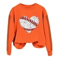 thumbnail image 4 of Chandail en Molleton Uni Femme Printemps Imprimé Baseball Col Rond Ample Décontracté Chandail à Capuchon - Hontri, 4 of 4