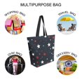 thumbnail image 7 of FORMRS Womens Canvas Tote Bag with Zipper Inner Pocket Shoulder Handbag, Blue Stars Pattern, 7 of 7