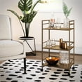 thumbnail image 4 of Novogratz Helix 3 Shelf Metal Rolling Utility Cart, Gold, 4 of 11