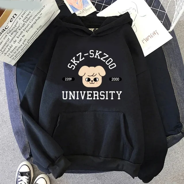Chandail à Capuchon Kpop Stray Children pour Femmes Kawaii Grande Taille Vêtements de Rue Harajuku